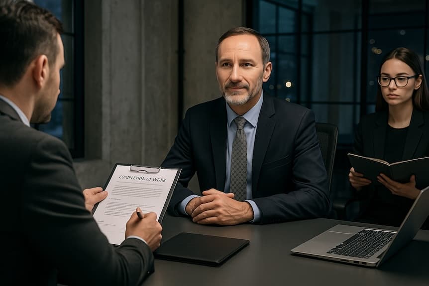 Сдача выполненных работ заказчикам